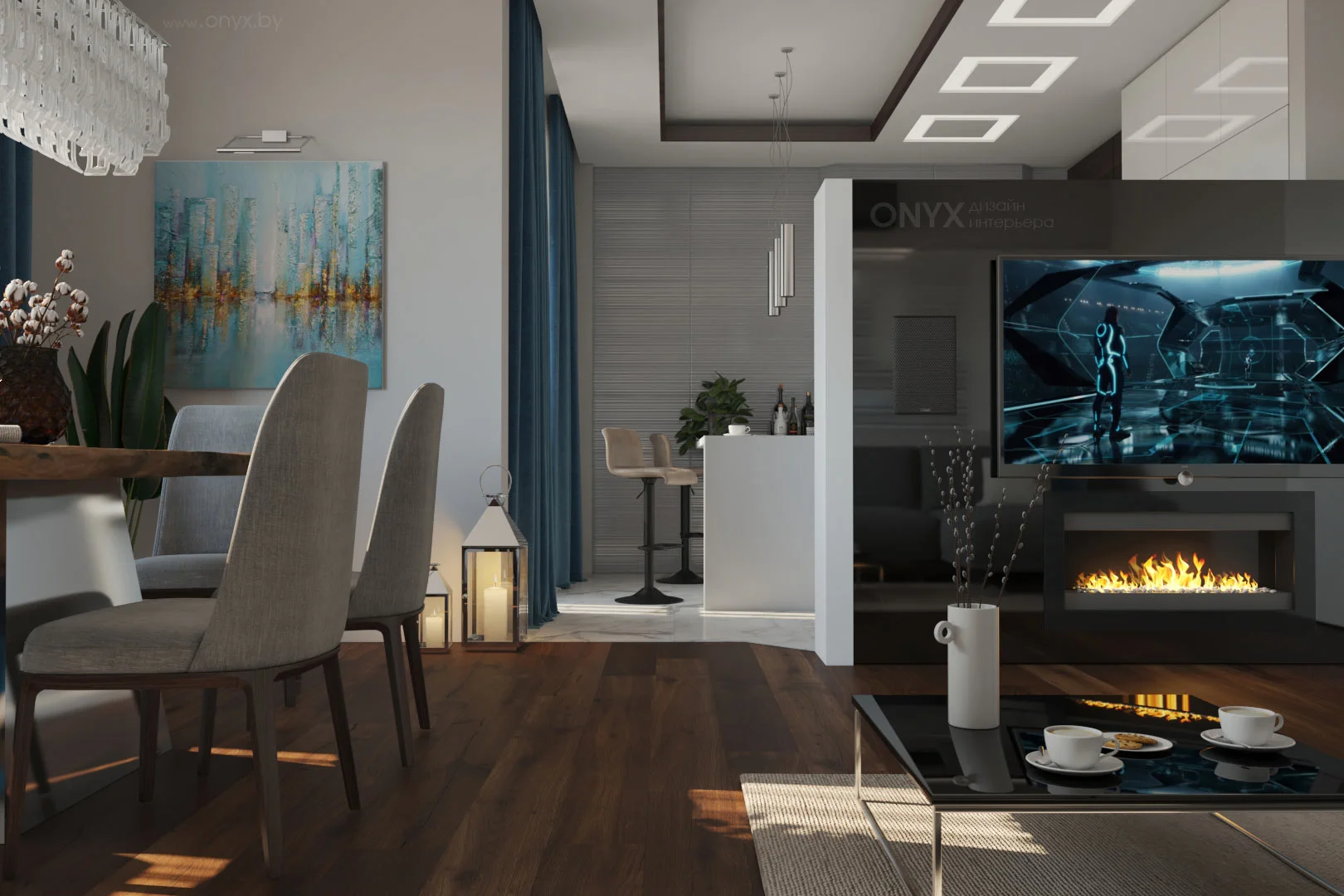 Дизайн-проект квартиры «Синий, которого нет»